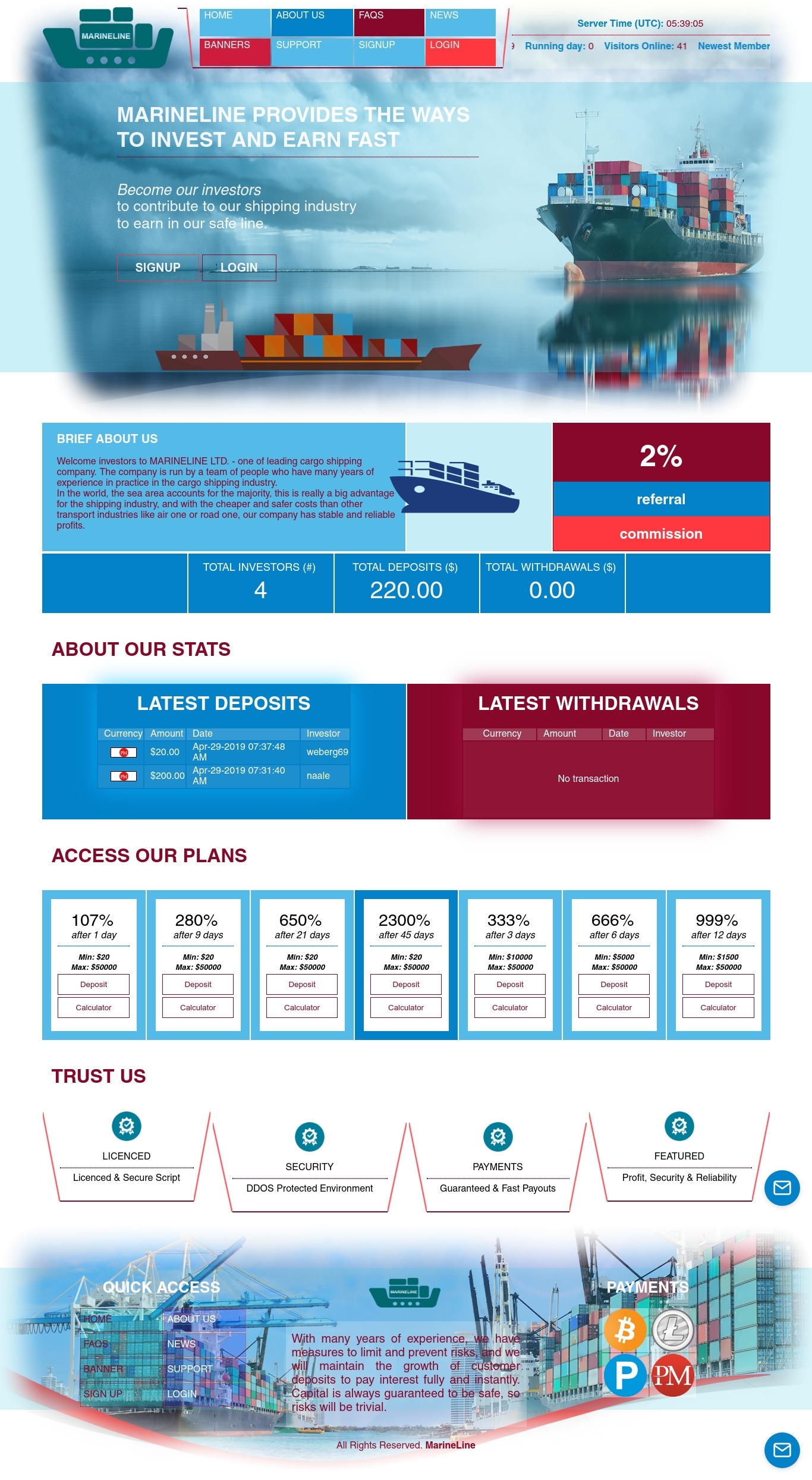 Gaming HYIP project Marineline