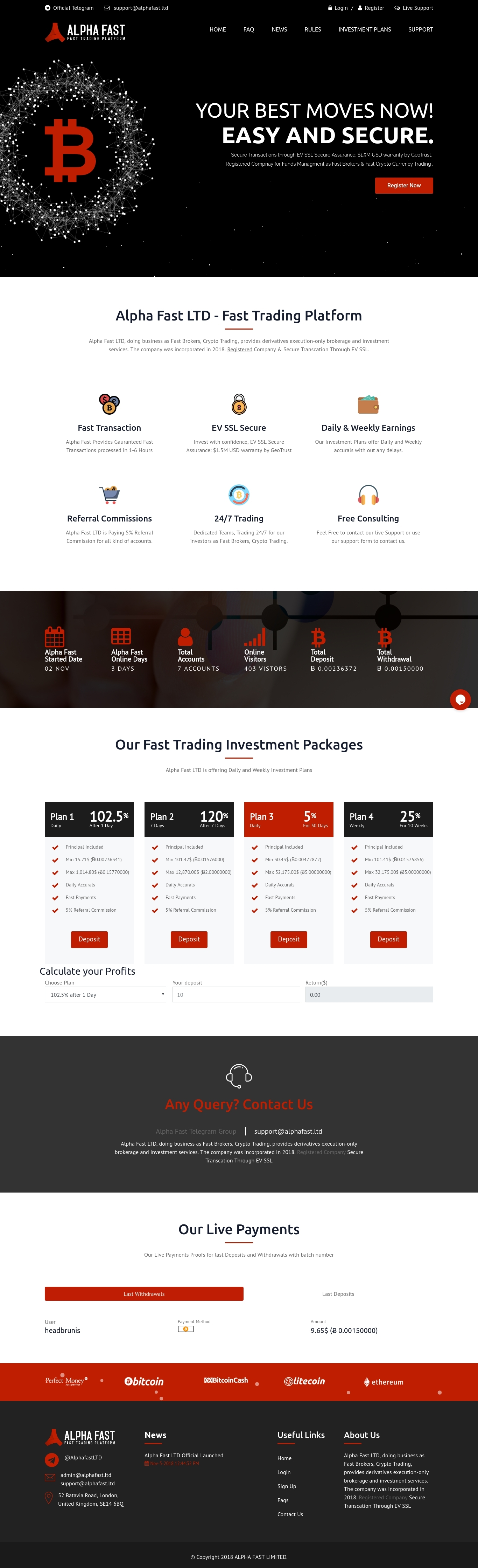 HYIP project Alpha Fast LTD