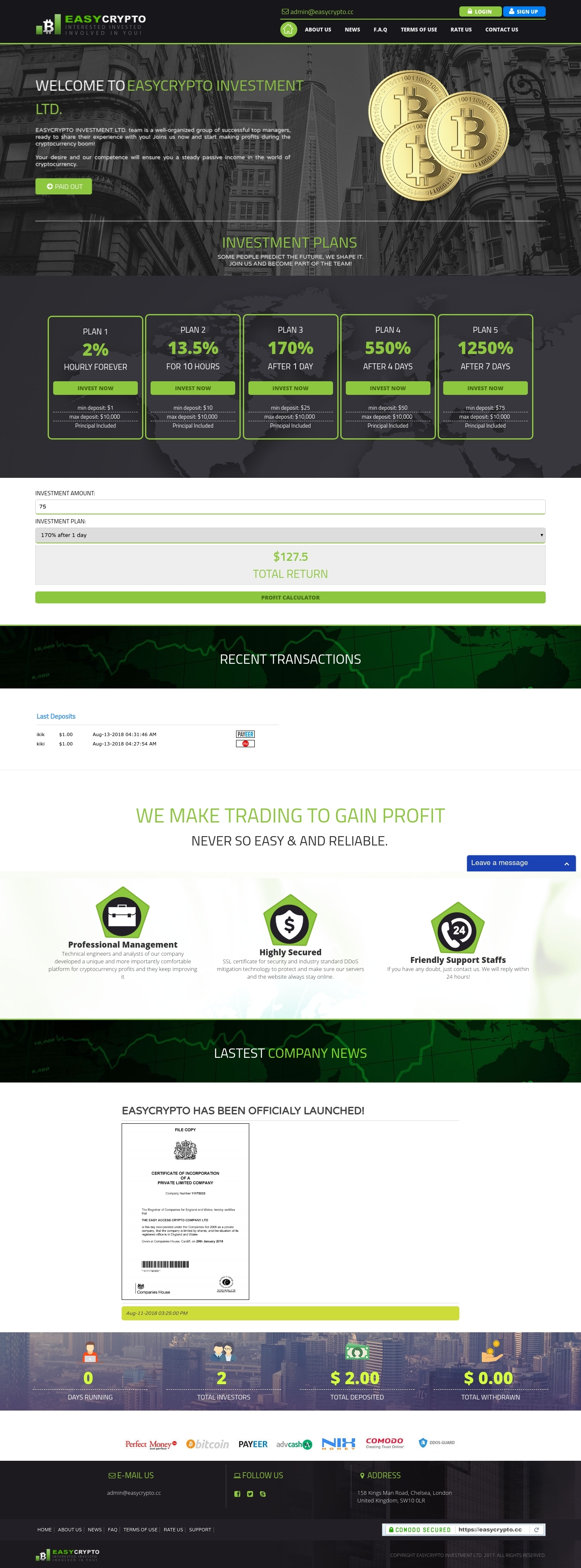Invest project EasyCrypto