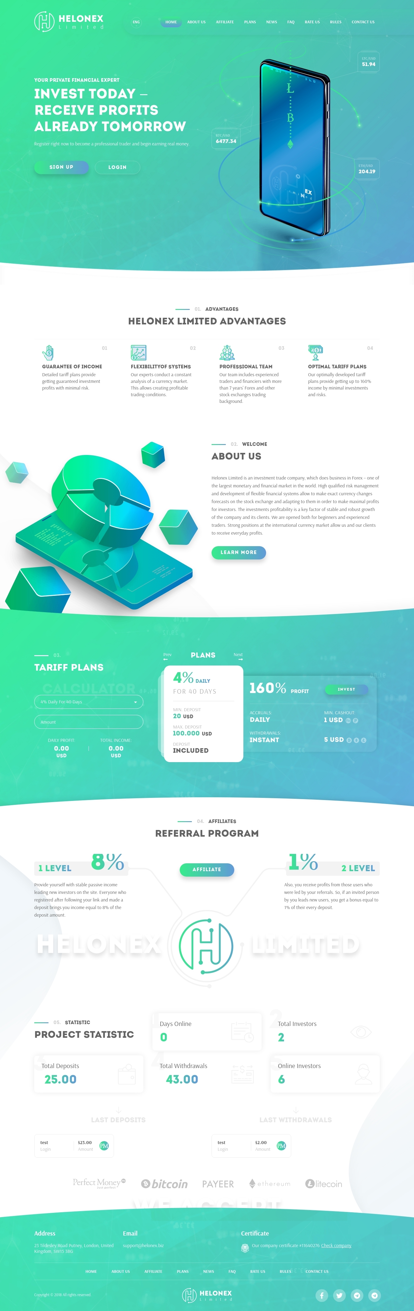 Invest project HELONEX LIMITED