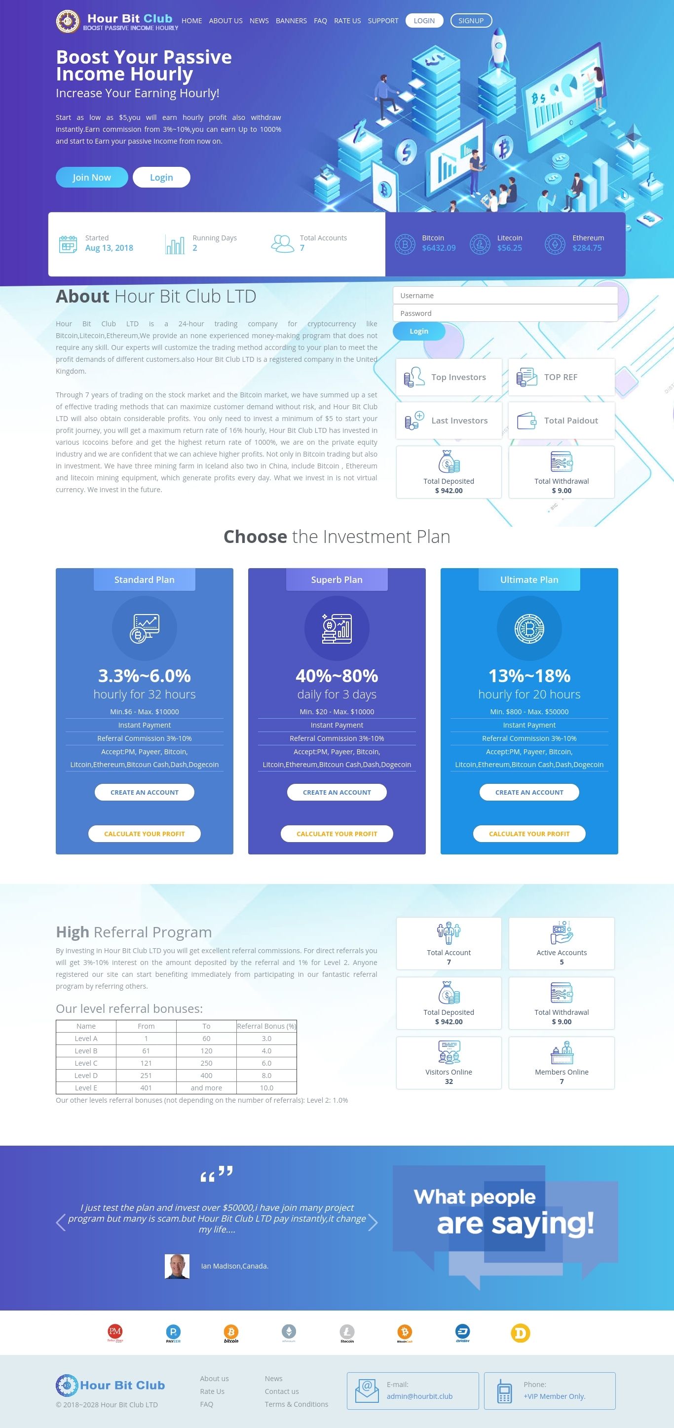 Gaming HYIP project Hourbit